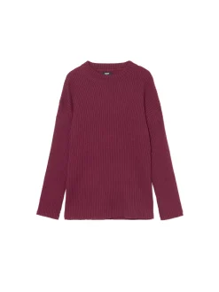 Cropp Swetry*Prążkowany sweter oversize kasztanowy