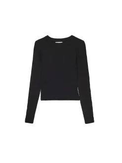 Cropp Swetry*Prążkowany sweter z wycięciami na rękawach czarny