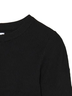 Cropp Swetry*Prążkowany sweter z wycięciami na rękawach czarny