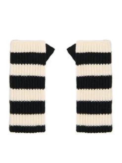 Cropp Rękawiczki*Rękawiczki mitenki w kremowe paski kremowy