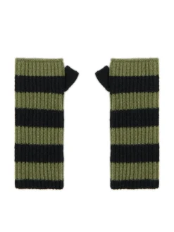 Cropp Rękawiczki*Rękawiczki mitenki w oliwkowe paski zielony