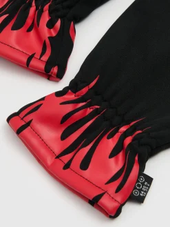 Cropp Rękawiczki*Rękawiczki z nadrukiem płomieni czarny