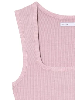 Cropp Koszulki, Topy*Różowa koszulka z głębokim dekoltem różowy