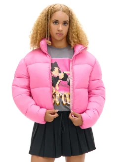 Cropp Kurtki, Płaszcze*Różowa kurtka puffer różowy