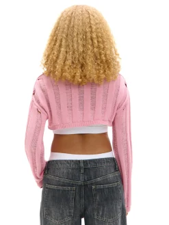 Cropp Swetry*krótki sweter różowy