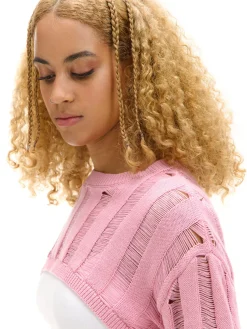 Cropp Swetry*krótki sweter różowy