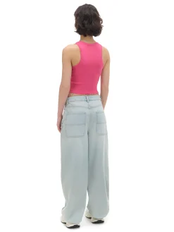 Cropp Koszulki, Topy*Różowy top z motylem czerwony