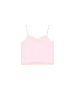 Cropp Koszulki, Topy*top z ozdobnym marszczeniem różowy