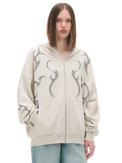 Cropp Bluzy*Rozpinana bluza z aplikacjami beżowy