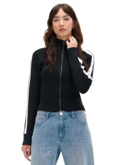 Cropp Swetry*Rozpinany sweter ze stójką czarny