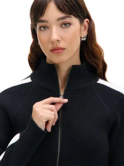 Cropp Swetry*Rozpinany sweter ze stójką czarny