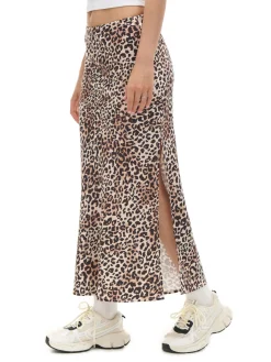 Cropp Spódnice*Satynowa spódnica w panterkę beżowy