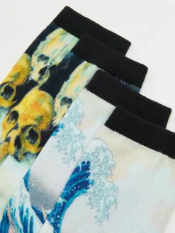 Cropp Skarpety, Rajstopy*Skarpety z nadrukiem znanych artystów granatowy