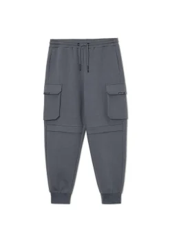 Cropp Spodnie*Solidne dresowe joggery regular z kieszeniami szary