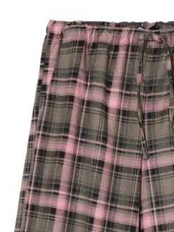 Cropp Spodnie*Spodnie baggy w kratę zielony