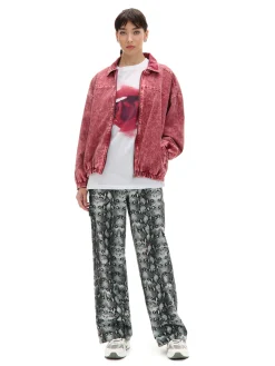 Cropp Spodnie*Spodnie baggy z wężowym motywem szary