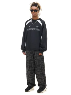 Cropp Spodnie*Spodnie cargo ze wzorem moro szary