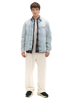 Cropp Spodnie*Spodnie dresowe z zatrzaskami kremowy