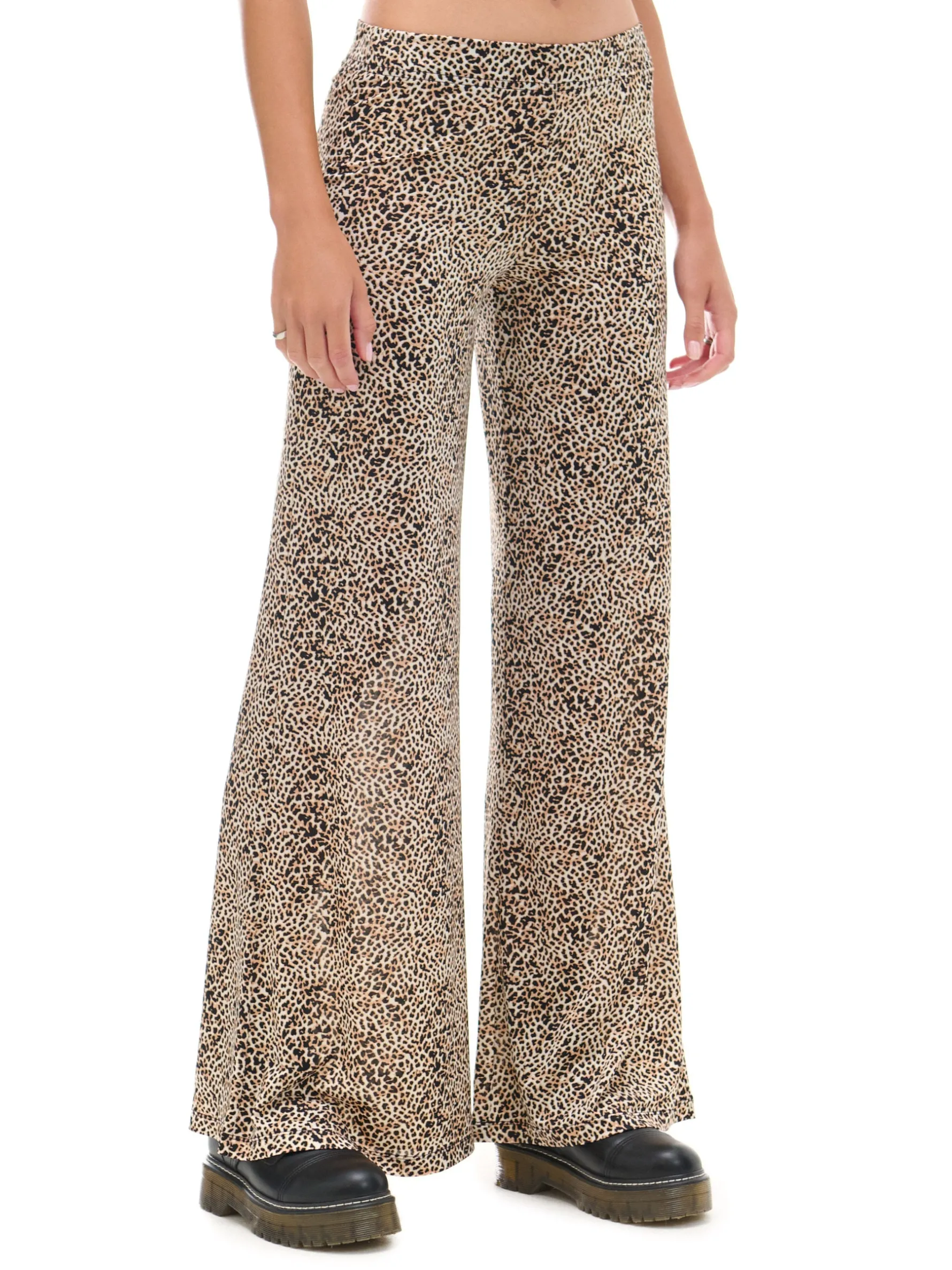 Cropp Spodnie*Spodnie flare w panterkę wielobarwny