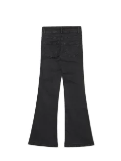 Cropp Spodnie*Spodnie flare z efektem sprania czarny