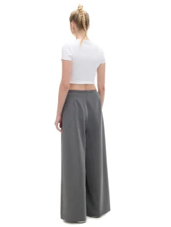 Cropp Spodnie*Spodnie wide leg szary