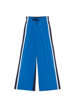 Cropp Spodnie|Sety*Spodnie wide leg z lampasami granatowy