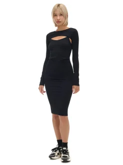 Cropp Sukienki, Kombinezony*Sukienka maxi z dodatkowymi rękawami czarny