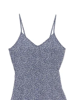 Cropp Sukienki, Kombinezony*Sukienka midi z motywem kwiatowym surowygranatowy