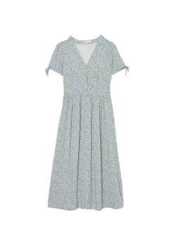 Cropp Sukienki, Kombinezony*Sukienka midi z motywem kwiatowym zielony