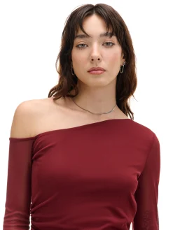 Cropp Sukienki, Kombinezony*Sukienka midi z odkrytym ramieniem kasztanowy