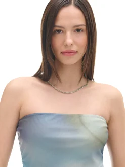 Cropp Sukienki, Kombinezony*Sukienka midi z ozdobnymi marszczeniami wielobarwny