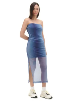 Cropp Sukienki, Kombinezony*Sukienka midi z printem all over niebieski