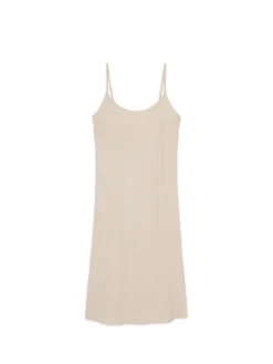 Cropp Sukienki, Kombinezony*Sukienka midi z wiskozy i lnu beżowy