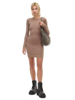 Cropp Sukienki, Kombinezony*Sukienka mini z długimi rękawami beżowy