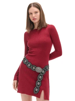 Cropp Sukienki, Kombinezony*Sukienka mini z długimi rękawami kasztanowy