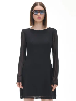 Cropp Sukienki, Kombinezony*Sukienka mini z siateczkowymi panelami czarny