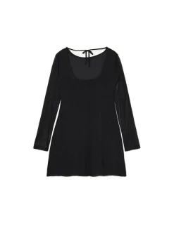 Cropp Sukienki, Kombinezony*Sukienka mini z siateczkowymi panelami czarny