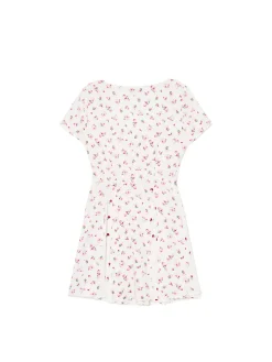 Cropp Sukienki, Kombinezony*Sukienka mini z wiskozy w kwiaty biały