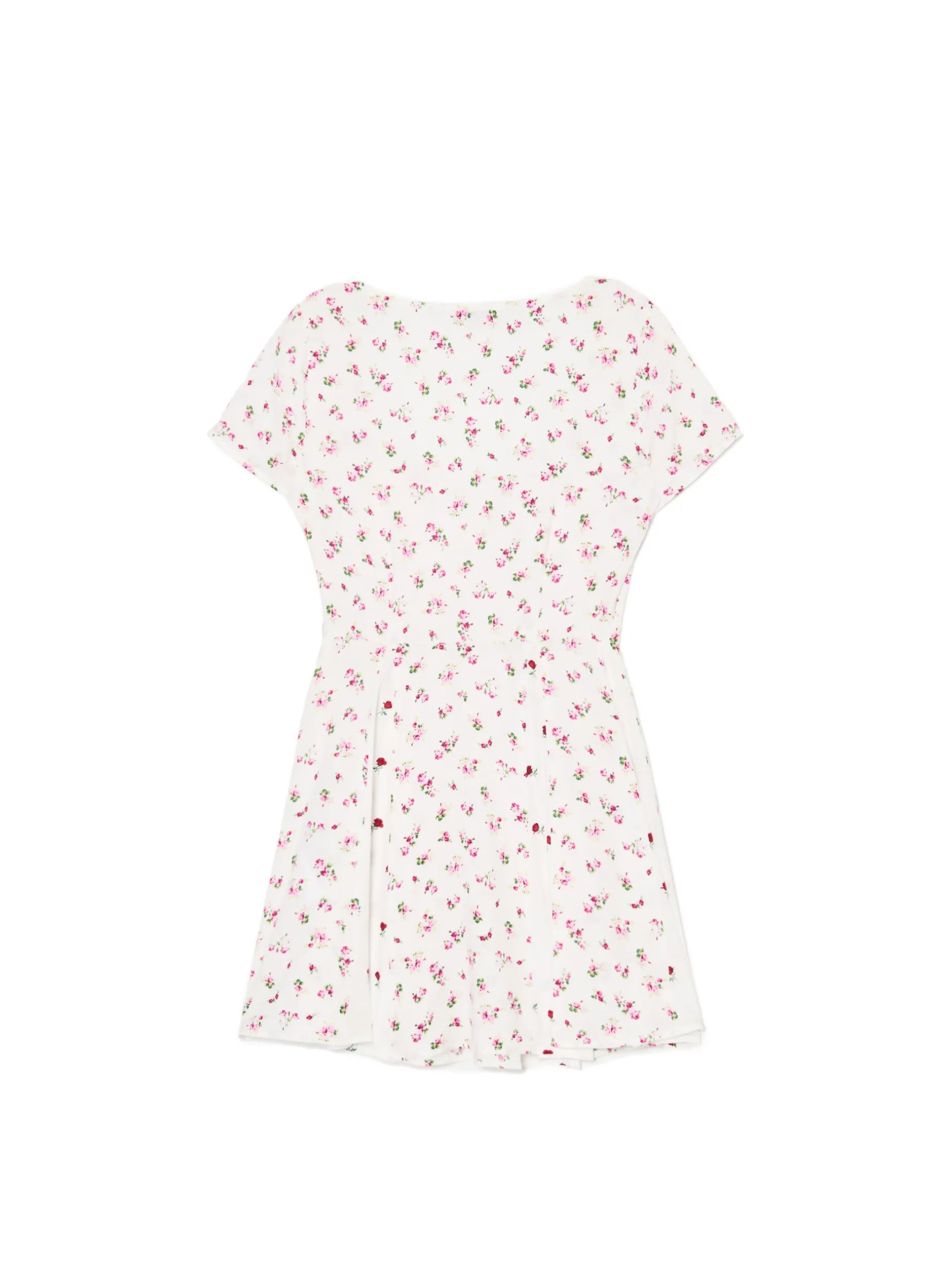 Cropp Sukienki, Kombinezony*Sukienka mini z wiskozy w kwiaty biały