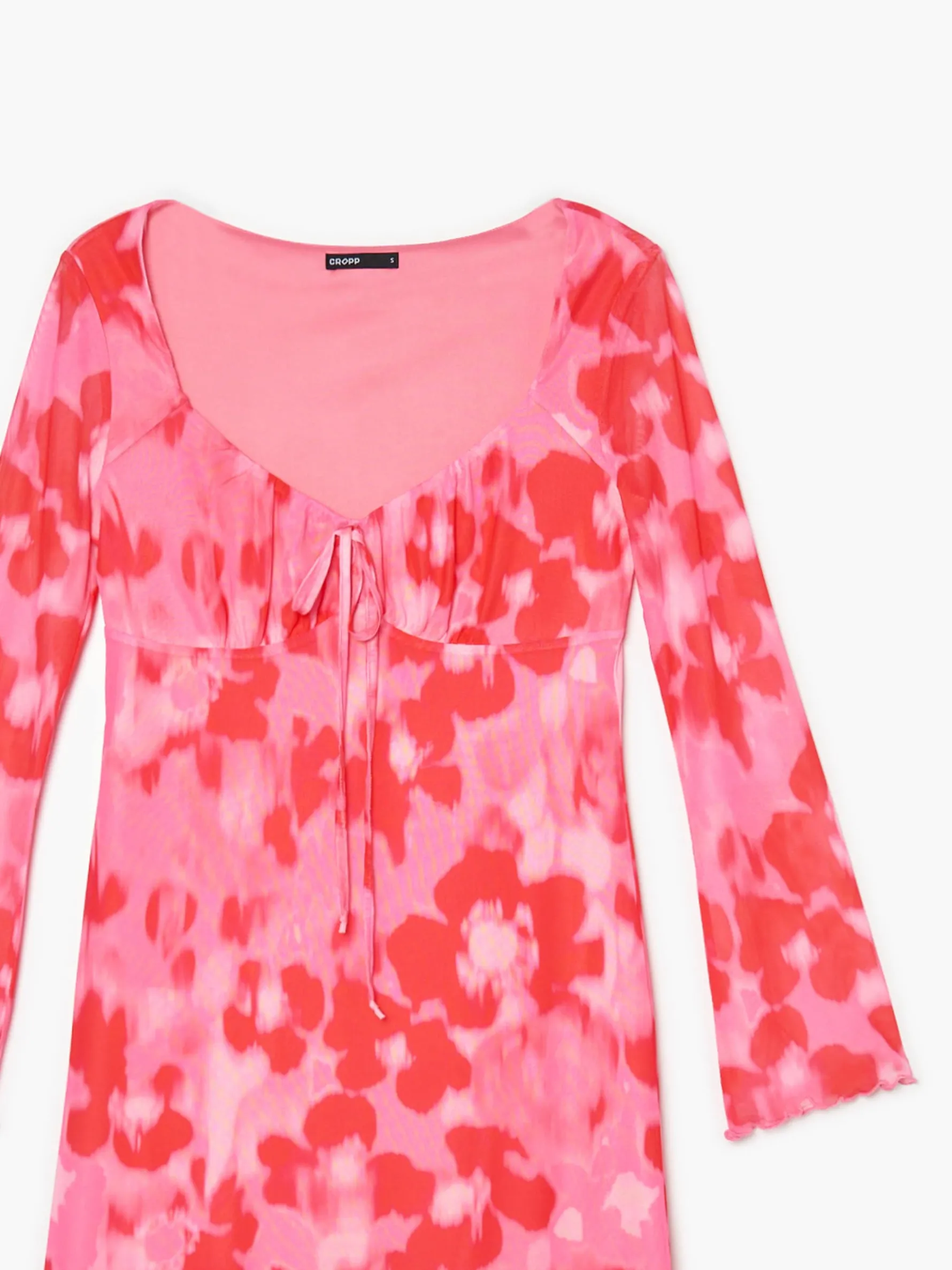 Cropp Sukienki, Kombinezony*Sukienka z kwiatowym motywem czerwony