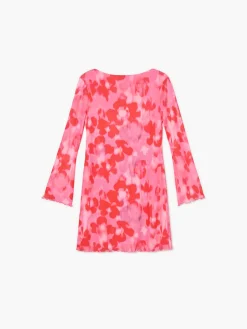 Cropp Sukienki, Kombinezony*Sukienka z kwiatowym motywem czerwony