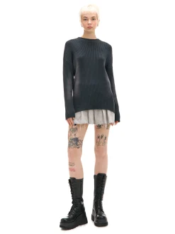 Cropp Swetry*Sweter oversize z efektem sprania czarny