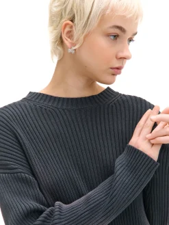 Cropp Swetry*Sweter oversize z efektem sprania czarny