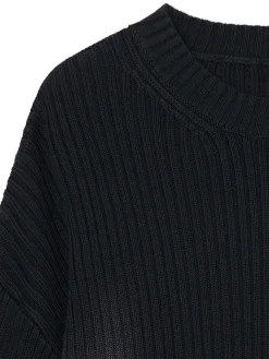 Cropp Swetry*Sweter oversize z efektem sprania czarny