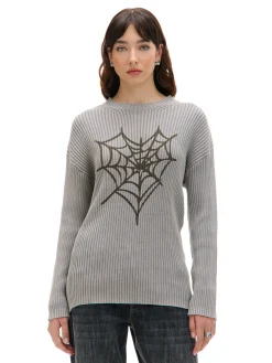 Cropp Swetry*Sweter oversize z nadrukiem serca szary