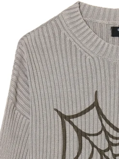 Cropp Swetry*Sweter oversize z nadrukiem serca szary