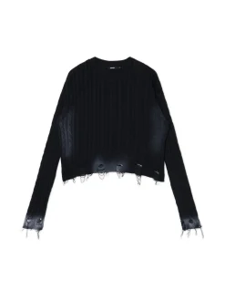 Cropp Swetry*Sweter z miejscowym efektem wybielenia czarny