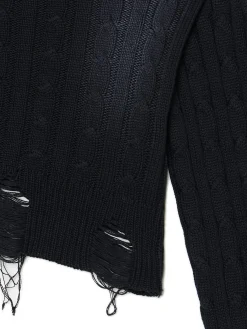 Cropp Swetry*Sweter z miejscowym efektem wybielenia czarny