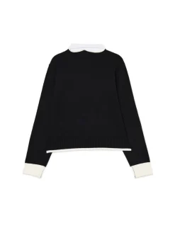 Cropp Swetry*Sweter z odpinanym kołnierzykiem czarny