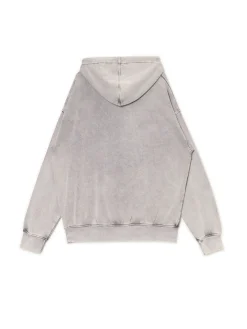 Cropp Bluzy*Szara bluza hoodie z nadrukiem jasnyszary